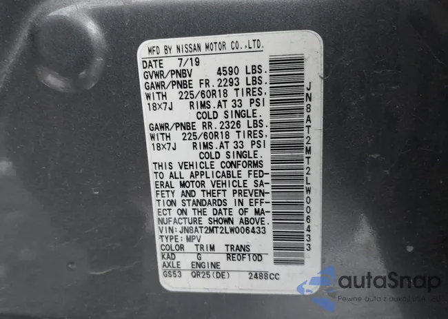 JN8AT2MT2LW006433: 43834612