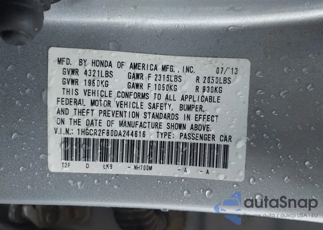 1HGCR2F80DA244616: 43834640