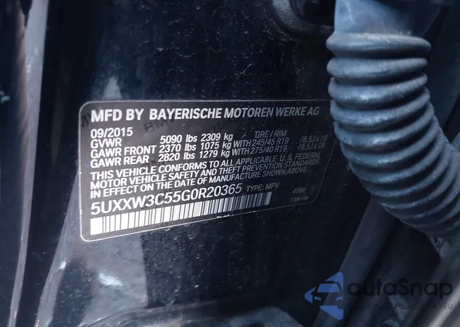 5UXXW3C55G0R20365: 43834653