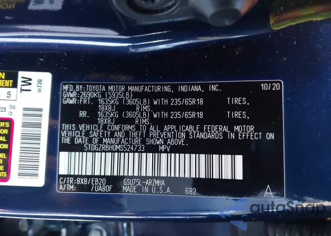 5TDGZRBH0MS524733: 43834654