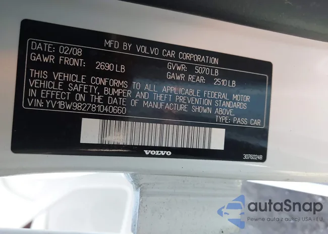 YV1BW982781040660: 43834823