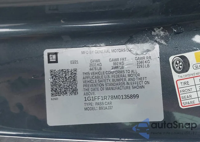 1G1FF1R78M0135899: 43834833