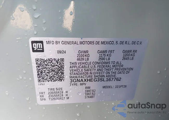 3GNAXHEG3SL167762: 43834902