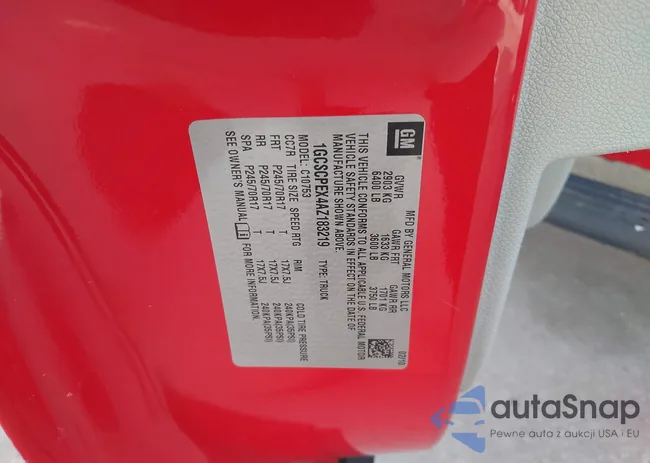 1GCSCPEX4AZ183219: 43836219