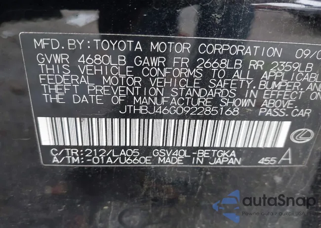 JTHBJ46G092285168: 43836245