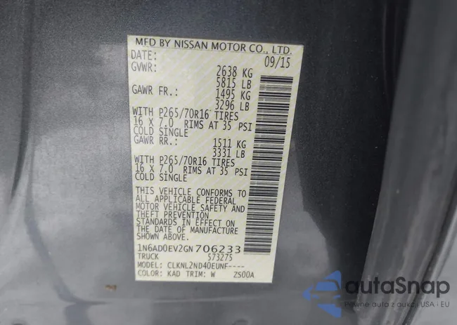 1N6AD0EV2GN706233: 43836296