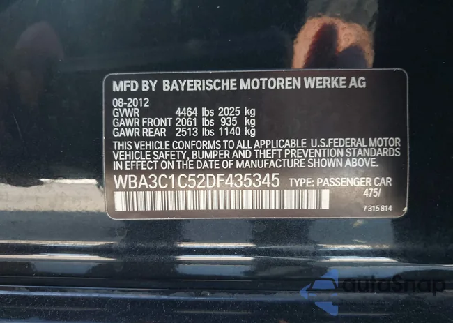 WBA3C1C52DF435345: 43836345