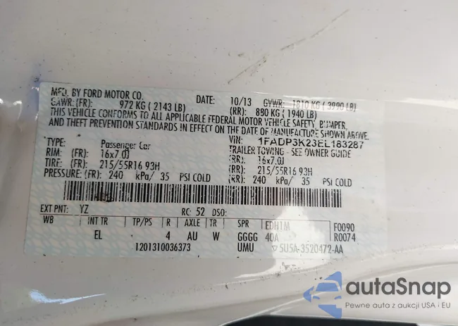 1FADP3K23EL183287: 43836375