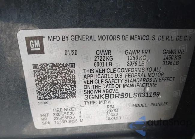 3GNKBDRS9LS631199: 43835549