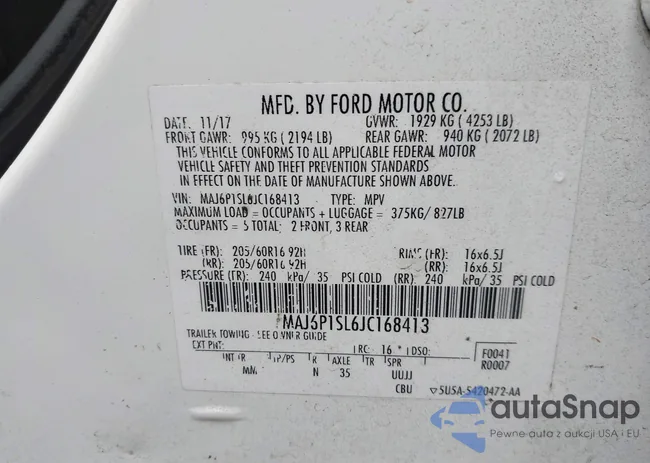 MAJ6P1SL6JC168413: 43835655