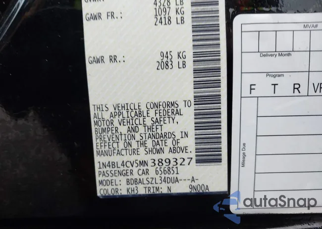 1N4BL4CV5MN389327: 43835696