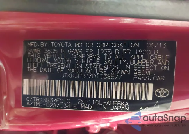 JTKKUPB43D1038577: 43836933