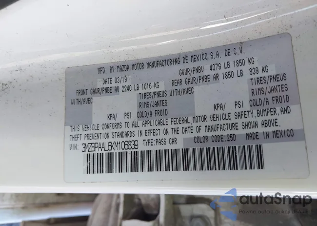 3MZBPAAL6KM106839: 43837203