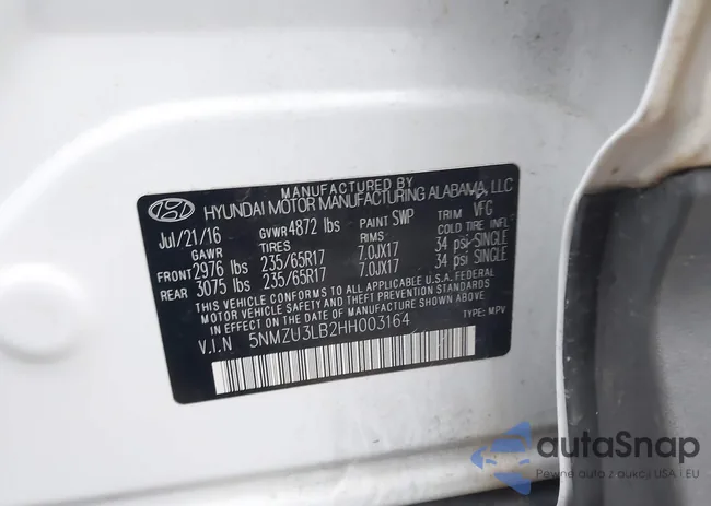 5NMZU3LB2HH003164: 43836620