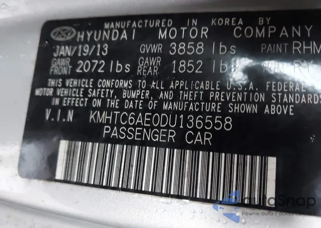 KMHTC6AE0DU136558: 43836682