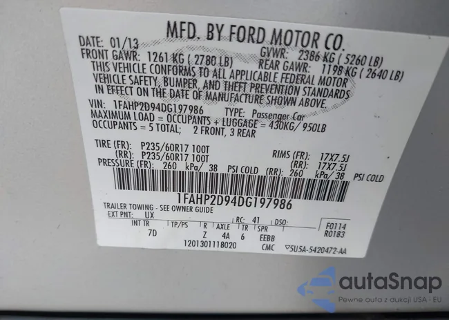 1FAHP2D94DG197986: 43836745