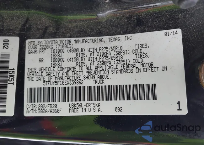 5TFUY5F18EX359862: 43837913