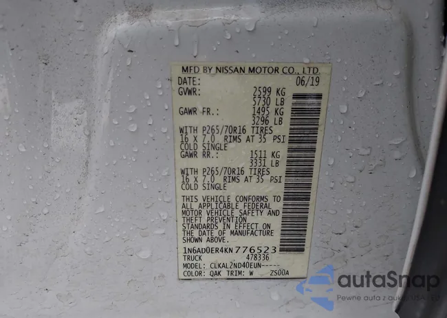 1N6AD0ER4KN776523: 43837914