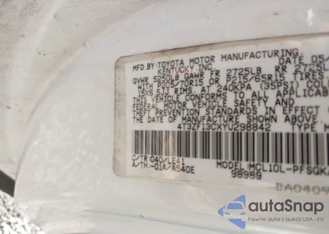 4T3ZF13CXYU298842: 43838053