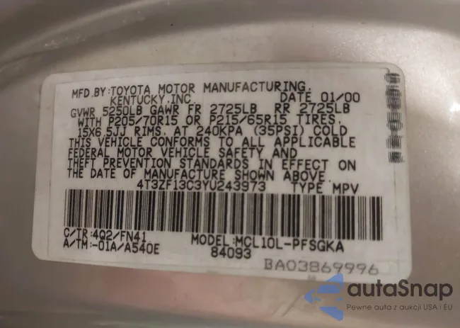 4T3ZF13C3YU243973: 43838275