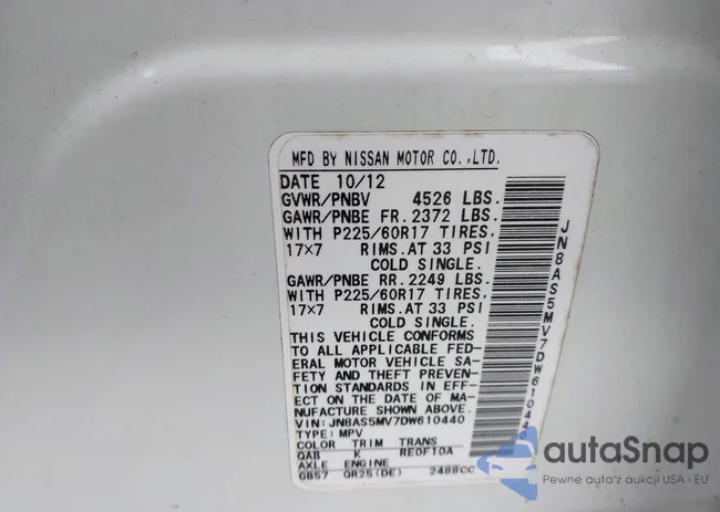 JN8AS5MV7DW610440: 43838359