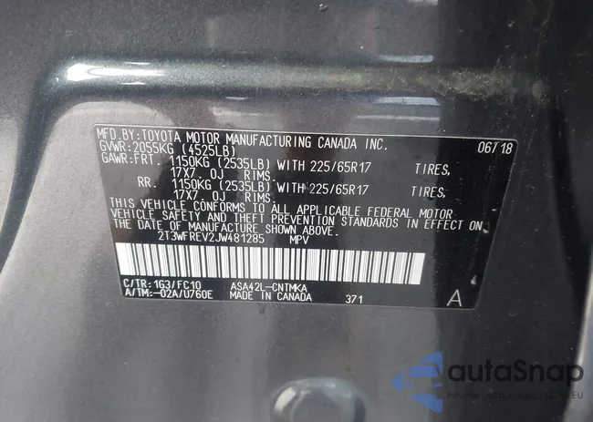 2T3WFREV2JW481285: 43837515