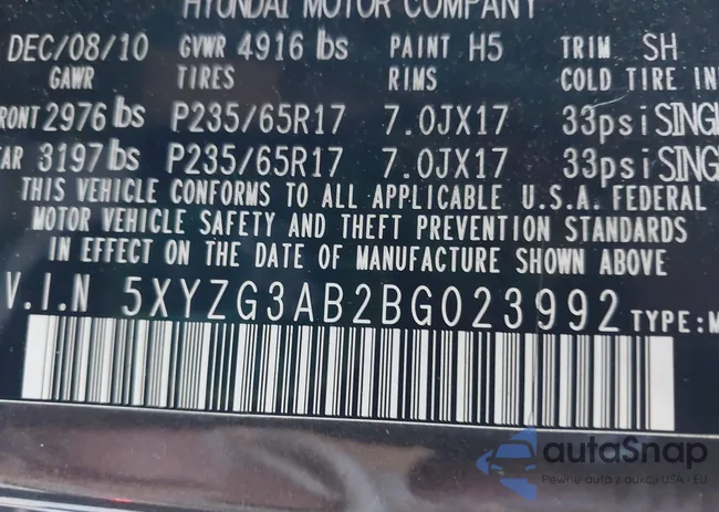 5XYZG3AB2BG023992: 43837858