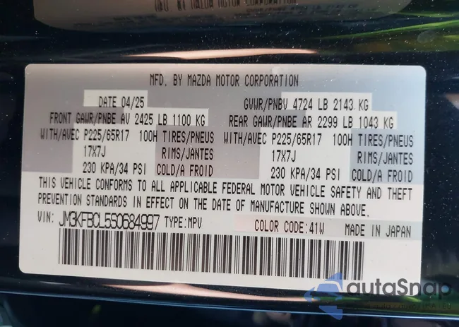 JM3KFBCL5S0684997: 43839443