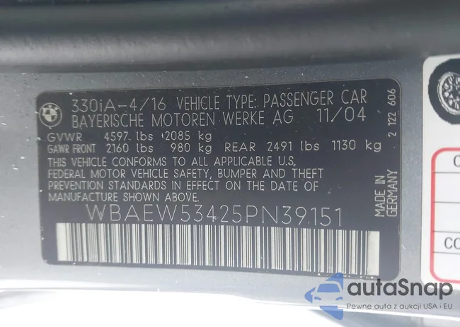 WBAEW53425PN39151: 43838508