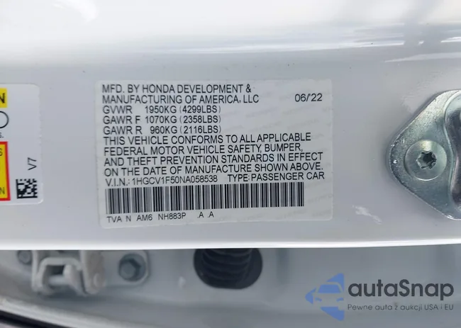 1HGCV1F50NA058538: 43838548