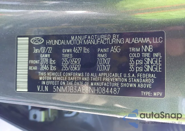 5NMJB3AE8NH084487: 43838587