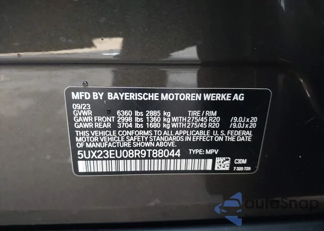 5UX23EU08R9T88044: 43838822