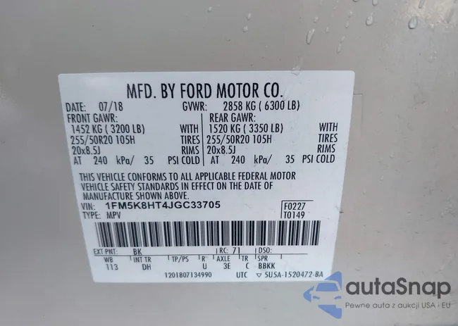 1FM5K8HT4JGC33705: 43840053