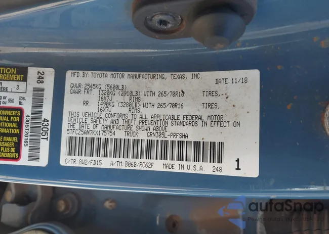 5TFCZ5AN7KX175754: 43840133