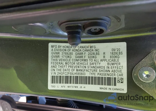 2HGFC2F69LH585803: 43840273