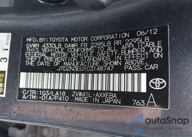 JTDZN3EU1C3148747: 43840305