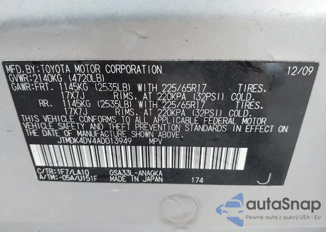 JTMDK4DV4AD013949: 43840320