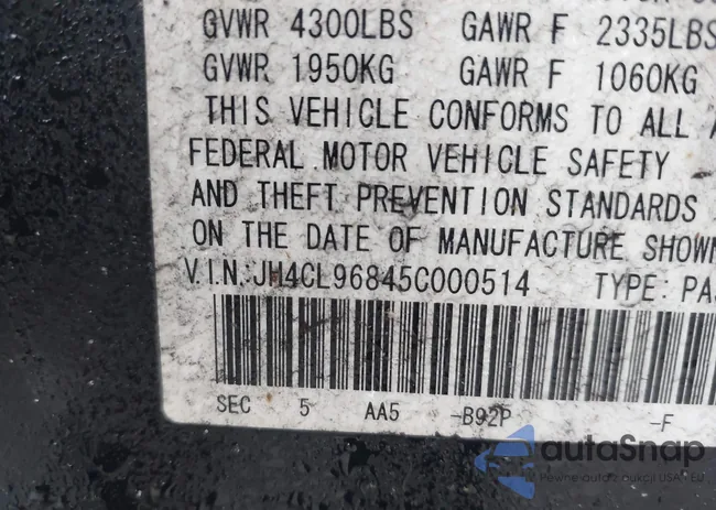 JH4CL96845C000514: 43839757
