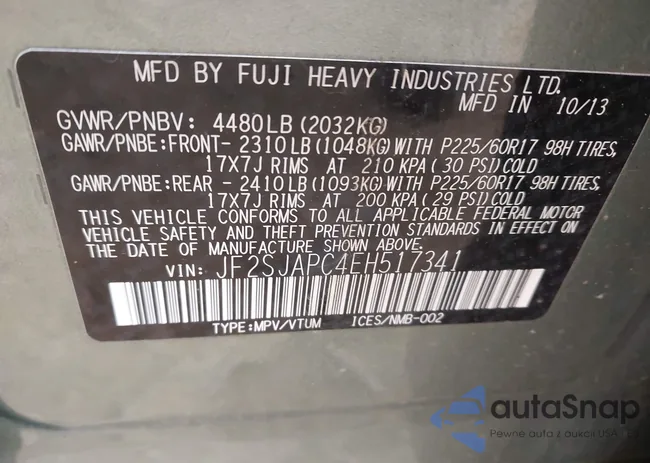 JF2SJAPC4EH517341: 43839814