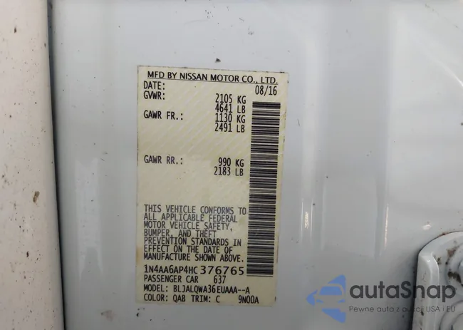 1N4AA6AP4HC376765: 43840934