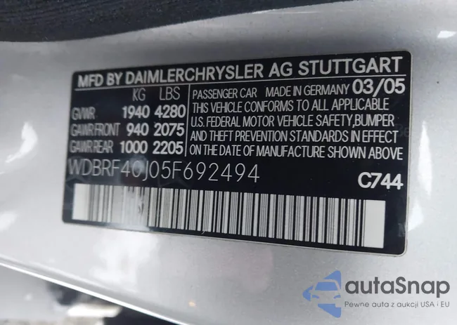 WDBRF40J05F692494: 43841155