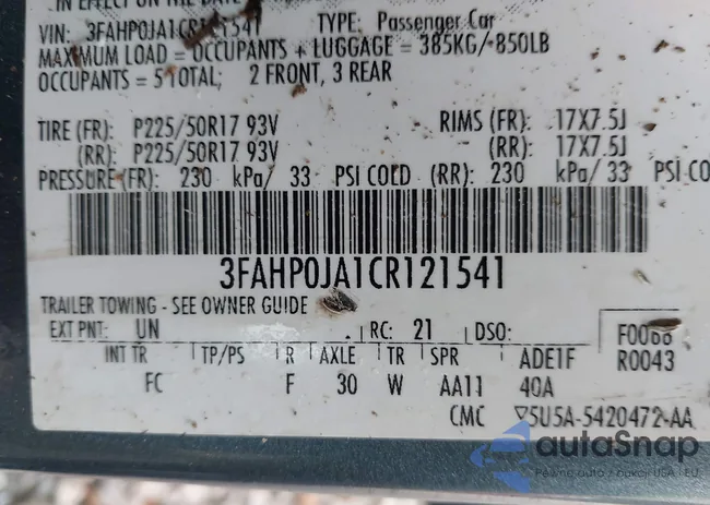 3FAHP0JA1CR121541: 43841332