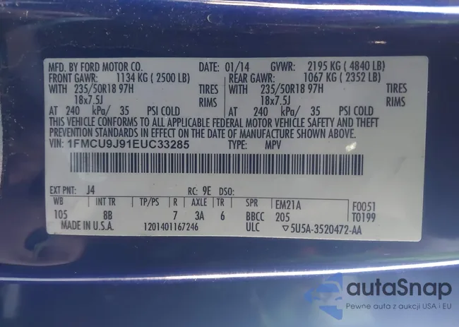 1FMCU9J91EUC33285: 43840707