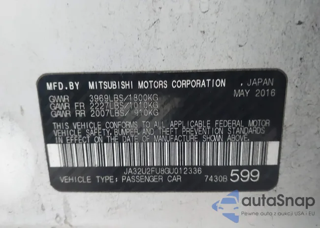 JA32U2FU8GU012336: 43842078