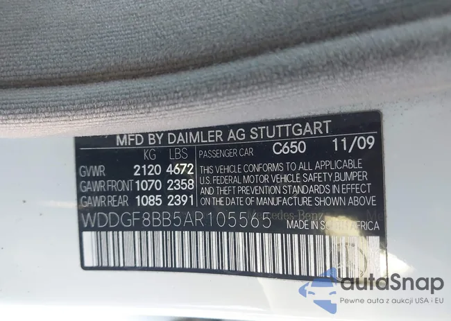 WDDGF8BB5AR105565: 43842313