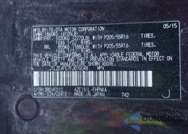 JTLZE4FE7FJ076048: 43842385