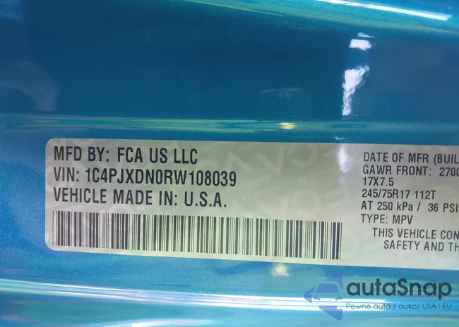 1C4PJXDN0RW108039: 43842432