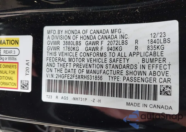 2HGFE2F5XRH531856: 43841716