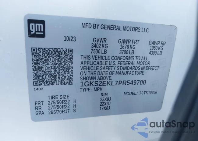 1GKS2EKL7PR549700: 43843135