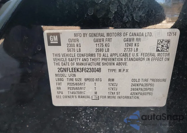 2GNFLEEK3F6230048: 43843327